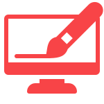 icon of computer and paintbrush