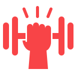 hand holding weight icon
