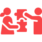 icon two people building puzzle